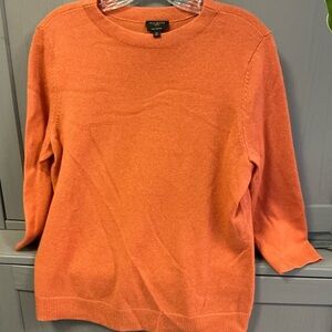 Talbots Women's Vibrant Orange Crew Neck Sweater